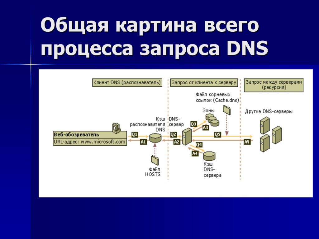 Общая картина всего процесса запроса DNS